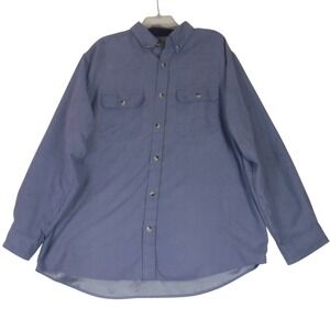 Clearwater Outfitters Mens XL Blue Faux Suede Button Down Shirt Soft Feel Casual